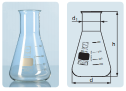 ERLENMEYER FLASKS WITH WIDE NECK AND SPOUT