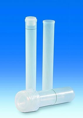 Sample vial, PFA with stopper, PE, 12 ml, ring-mark at 10 ml