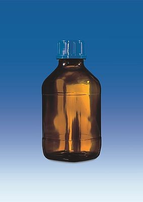Bottle, amber glass coated, square, GL 32, 100 ml