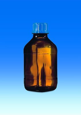 Bottle, amber glass coated, square, GL 45, 1000 ml