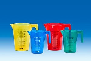 Set of graduated beakers, 500ml, nesting, coloured, PP blue, yellow, red, green (1 item each)