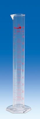 Volumetric cylinder, PMP, class A, CC tall form, red printed scale, 2000 ml