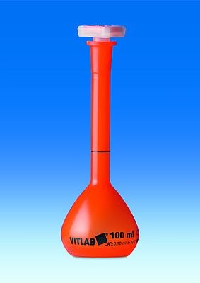Volumetric flask opaque, PMP, class A with stopper NS 12/21, PP, 50 ml