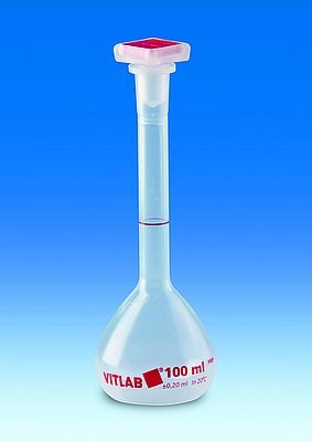 Volumetric flask, PMP, class B with stopper NS 19/26, PP, 250 ml