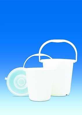 Bucket, PE-HD white, without lid, graduated, 5 l