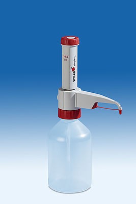 Bottle-top dispenser VITLAB® simplex² fix fixed volume: 10.0 ml, DE-M marked