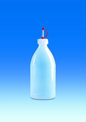 Dropping bottle, PE-LD GL 25, with dropping insert and locking cap, PE-LD, 500 ml