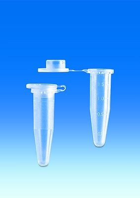 Microcentrifuge tube, PP with lid, 1.5 ml, pack of 500 pieces