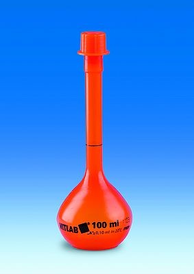 Volumetric flask, opaque, PMP, class A with screw cap, PP, 1000 ml