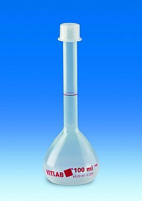 Volumetric flask, PMP, class B with screw cap, PP, 10 ml