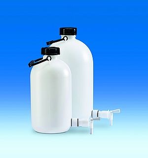 Storage bottle, PE-HD, with tap narrow-mouth, 25 l