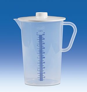 Collector, SAN with lid, PC,  raised scale, 2000 ml
