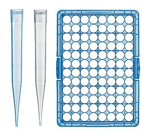Pipette tips, PP, non-sterile, standard  with graduation, blue, 50 - 1000 µl, 2 bags with 500 tips